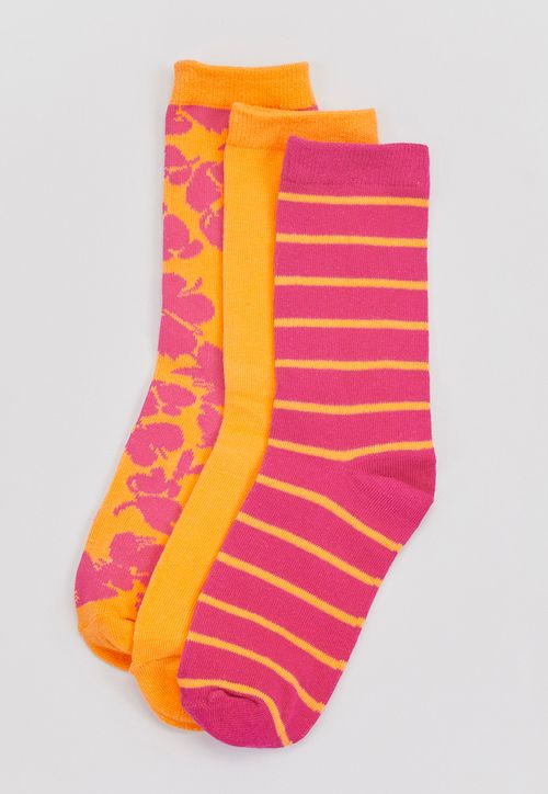 Calcetines Mujer Largos Fucsia-Naranjo