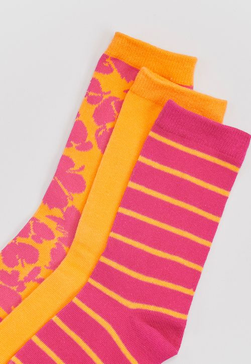 Calcetines Mujer Largos Fucsia-Naranjo