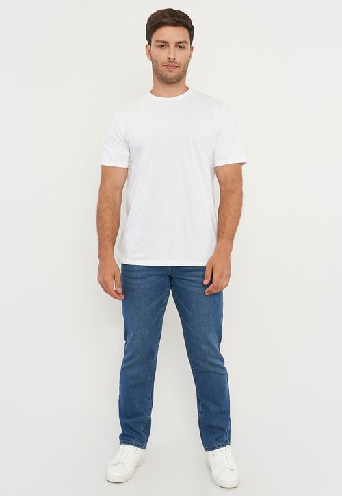 Jeans Hombre Straight Fit Azul Claro Clásico