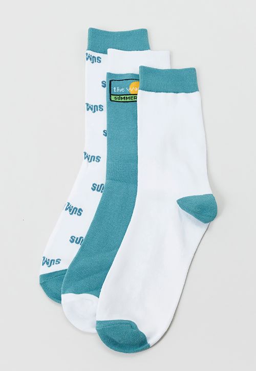 Calcetines Tripack Summer Azul/Blanco