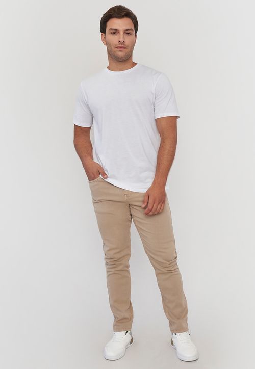 Pantalón Hombre Slim Fit Liso 5 Pocket Camel