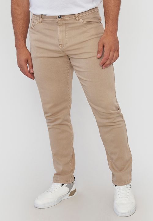 Pantalón Hombre Slim Fit Liso 5 Pocket Camel