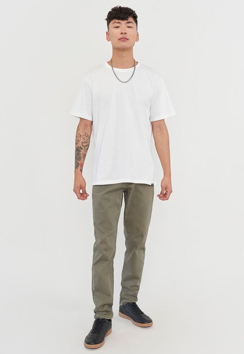 Jeans Hombre Skinny Fit Liso Color Verde