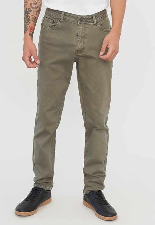 Jeans Hombre Skinny Fit Liso Color Verde