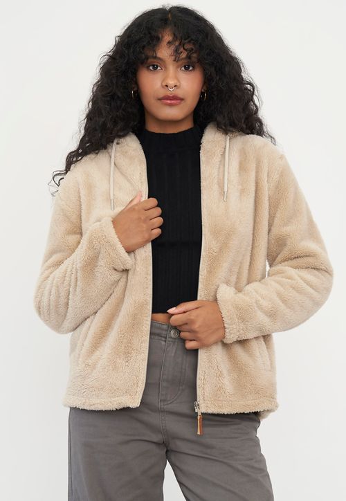 Polerón Mujer Peludo Beige