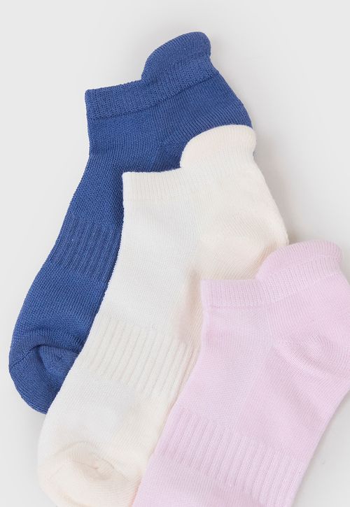 Calcetines Mujer Cortos Deportivos Azul-Blanco