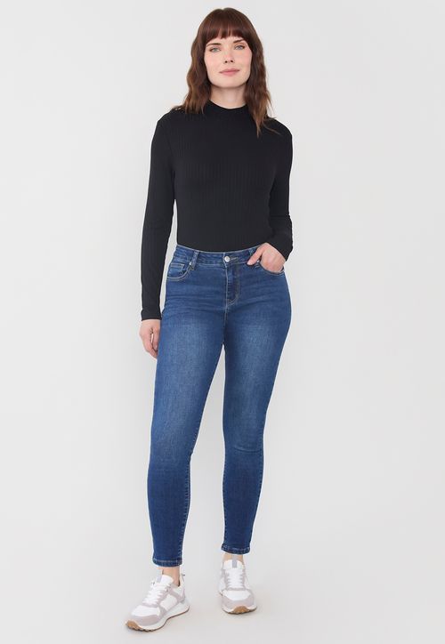 Jeans Mujer Calce Skinny Azul Oscuro