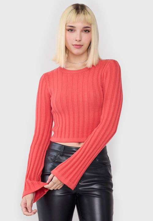 Sweater Mujer Round Neck Rojo