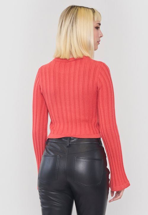 Sweater Mujer Round Neck Rojo
