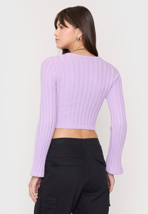 Sweater Mujer Round Neck Lila