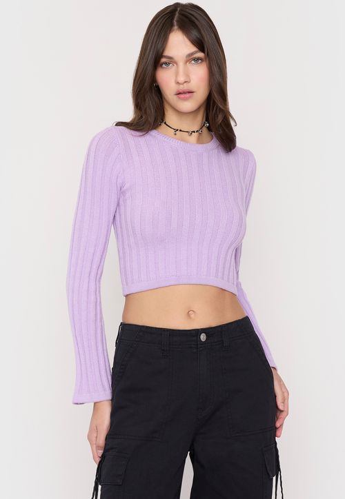 Sweater Mujer Round Neck Lila