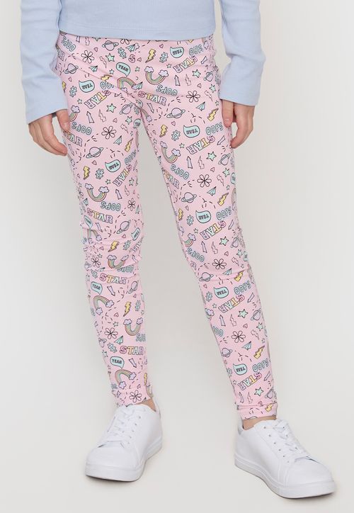 Calza Niña Kids Fullprint Rosado