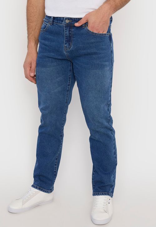 Jeans Hombre Clásico Straight Fit Azul
