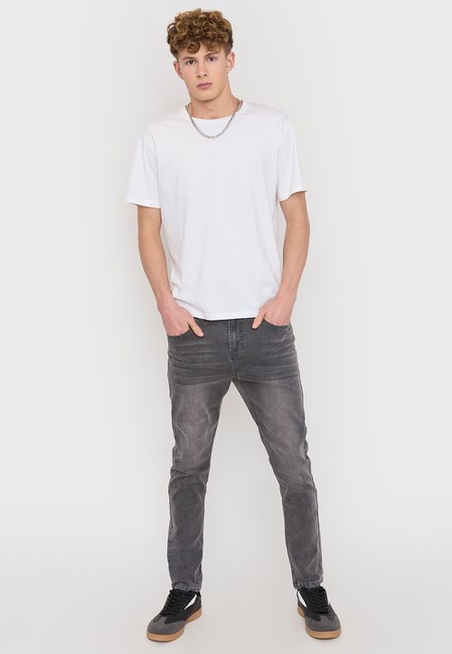 Jeans Hombre Skinny Fit Gris Spandex