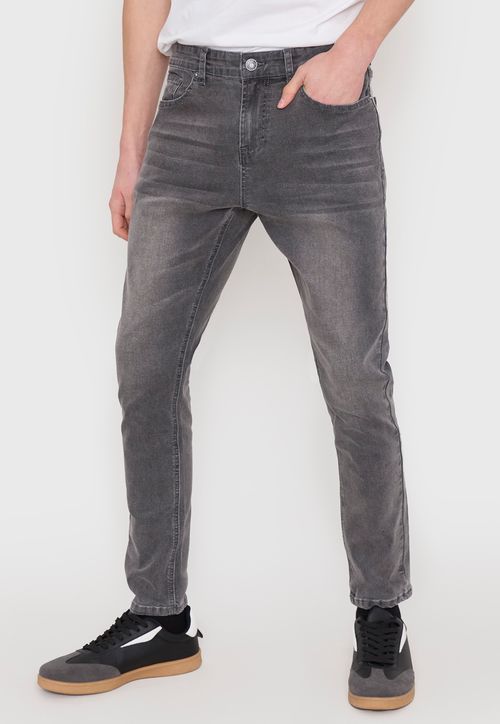 Jeans Hombre Skinny Fit Gris Spandex