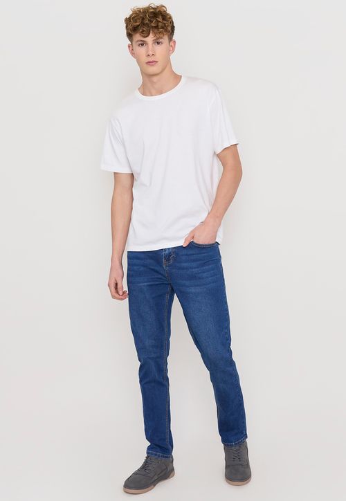 Jeans Hombre Skinny Fit Azul Medio Spandex