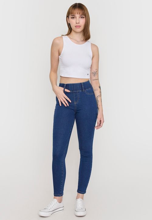 Jeans Mujer Leggins Skinny Azul Oscuro