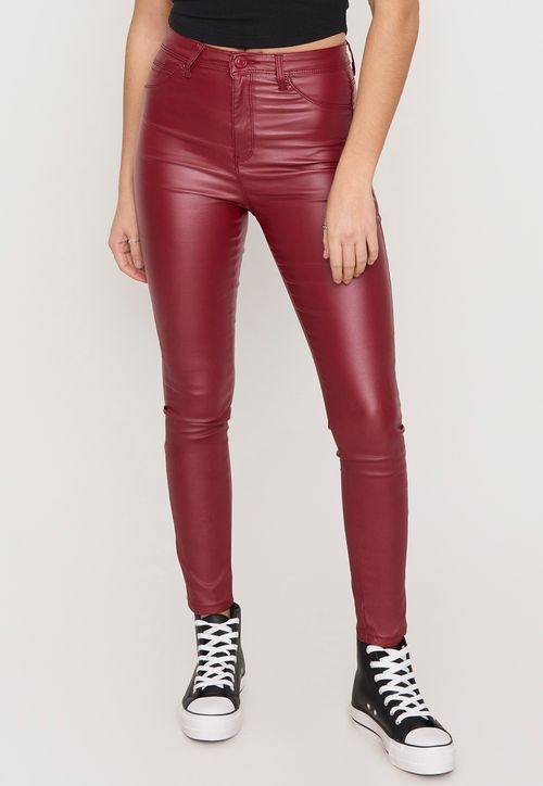 Pantalón Mujer Skinny Engomado Rojo