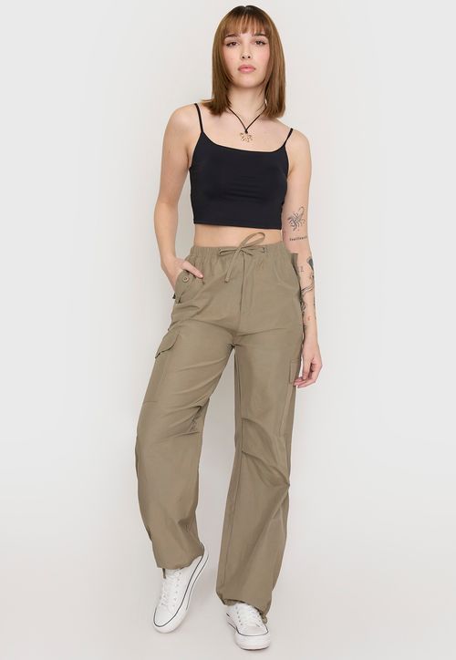 Pantalón Mujer Verde Militar Parachute