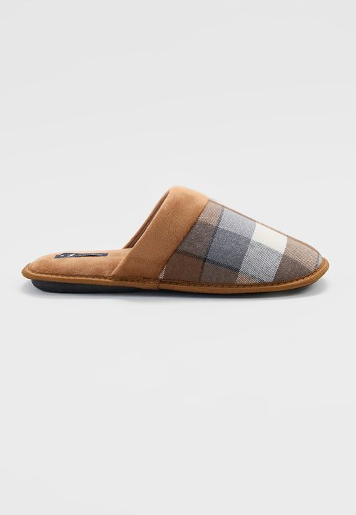 Pantuflas Hombre Clásica Café