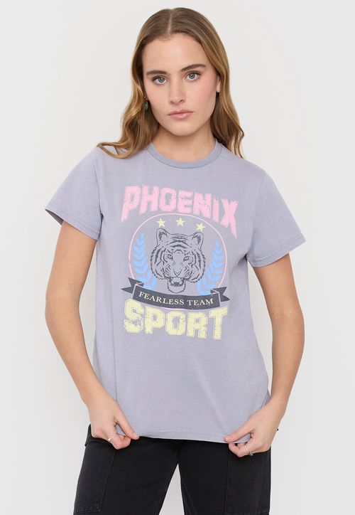 Polera Mujer Fun Regular Gris Varsity