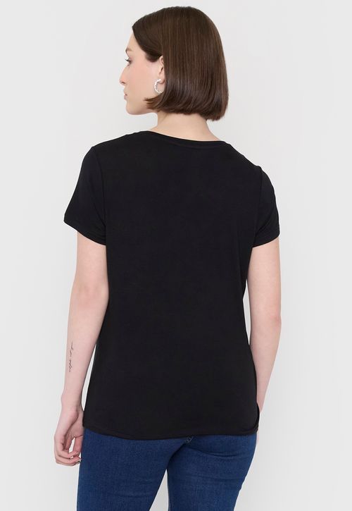 Polera Mujer Estampada Negro