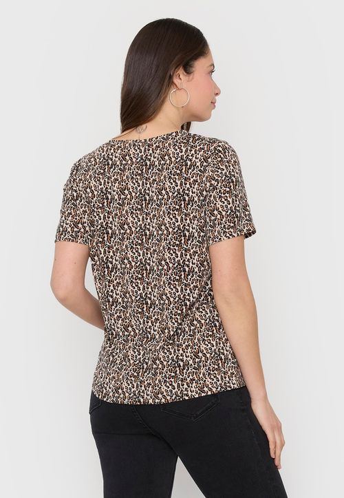 Polera Mujer Full Print Joya Carey Ecru