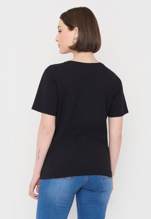 Polera Mujer Print Folia Negro
