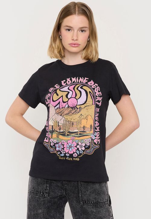 Polera Mujer Fun Oversize Negro Free