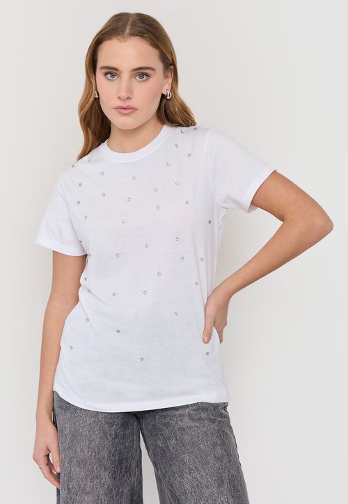 Polera Mujer Fun Oversize Blanco M/C