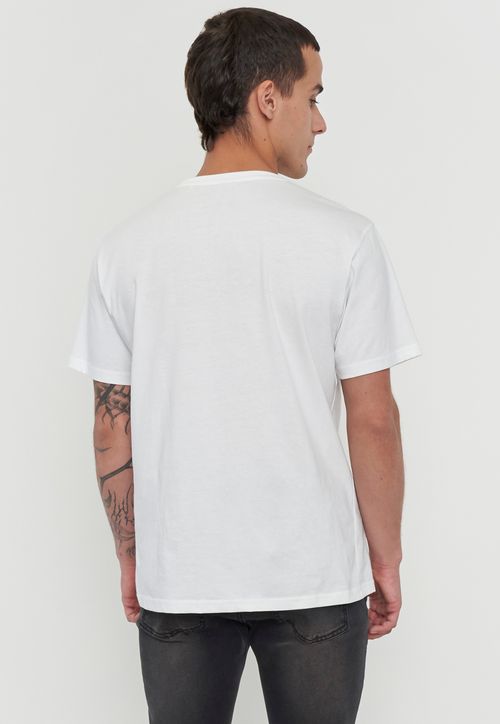 Polera Hombre Lisa Color Blanco R-Neck