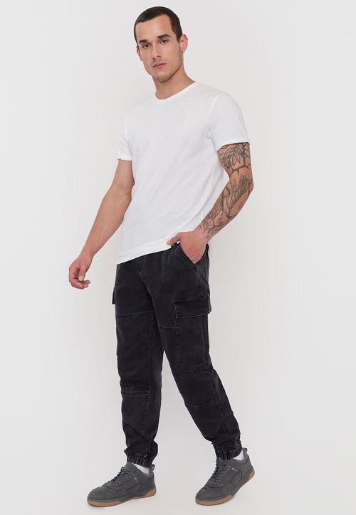 Jeans Hombre Cargo Jogger Fit Negro