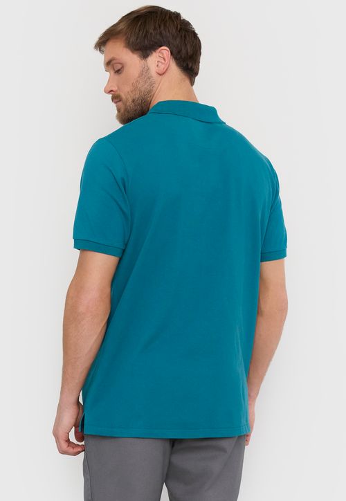 Polera Hombre Lisa Piqué Petróleo