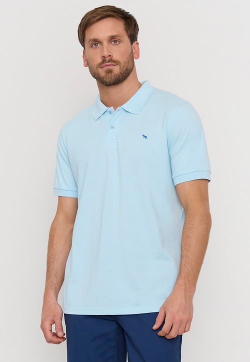 Polera Hombre Lisa Piqué Celeste