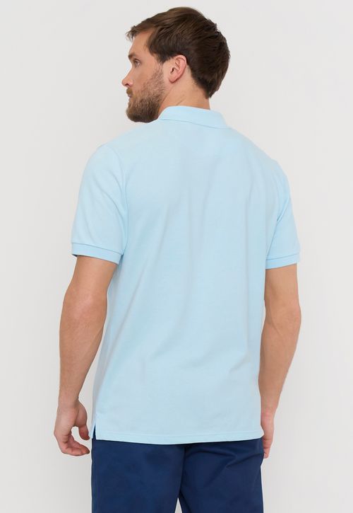 Polera Hombre Lisa Piqué Celeste