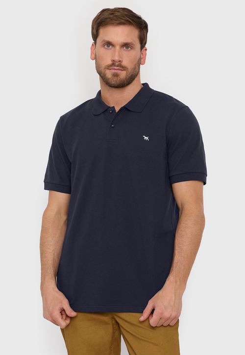 Polera Hombre Lisa Piqué Navy