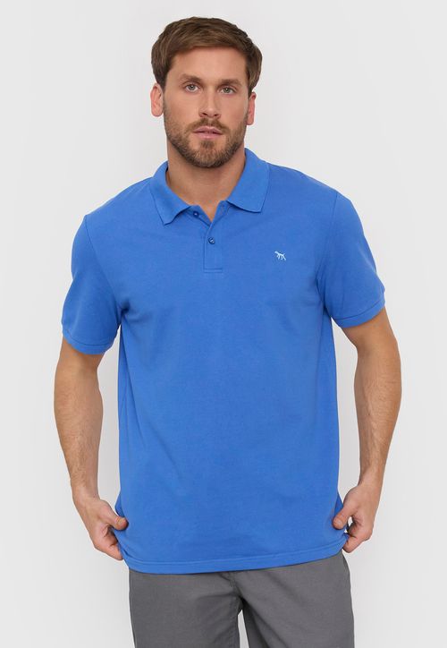 Polera Hombre Lisa Piqué Azul