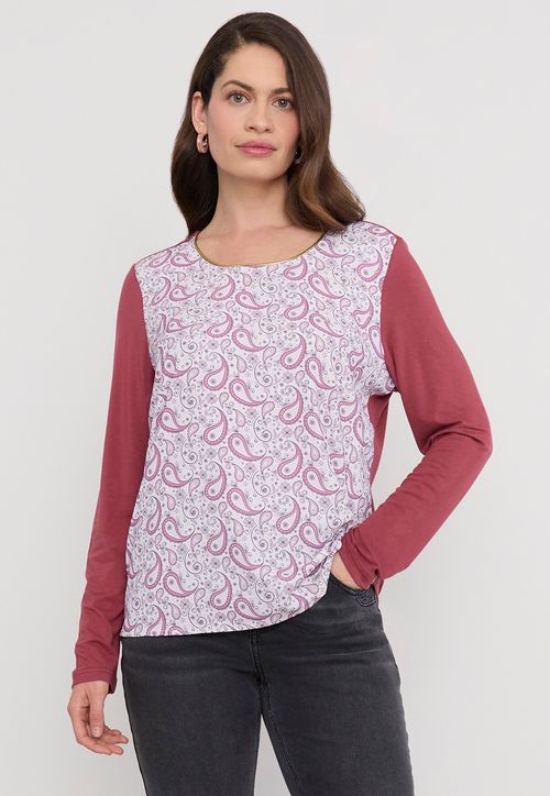 Polera Mujer Fabric Mix Rojo