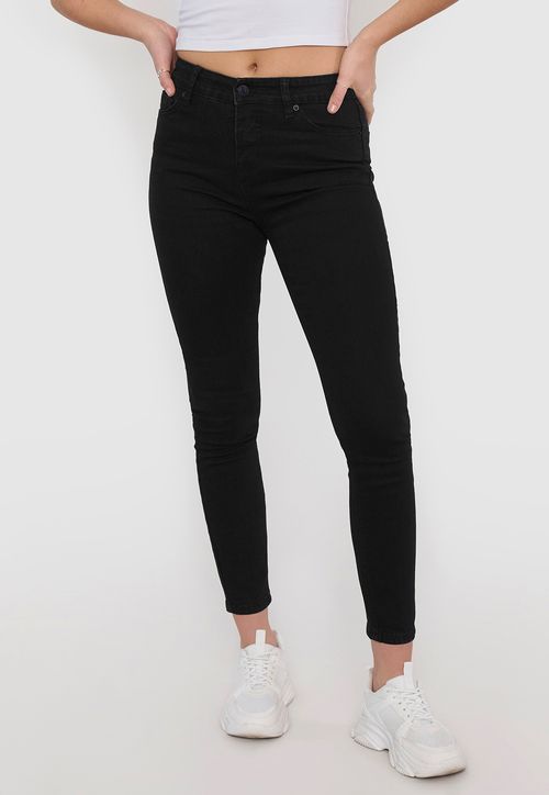 Jeans Skinny Mujer Básico 5 Bolsillos Negro
