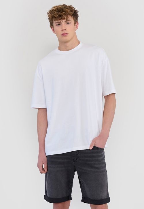Polera Hombre Oversize Lisa Color Blanco