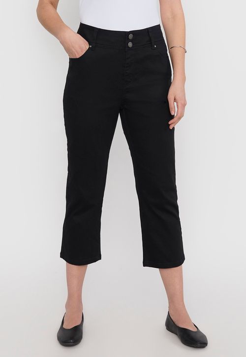 Pantalón Mujer Capri Gabardina Negro