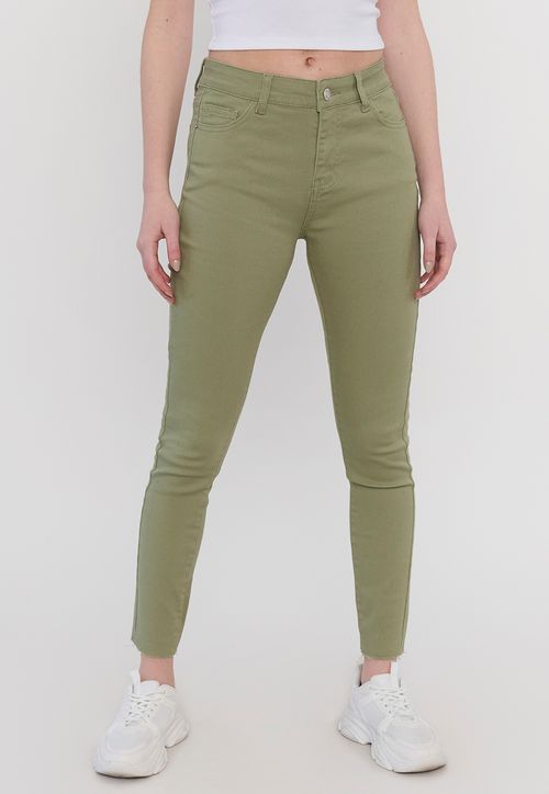 Jeans Mujer Color Skinny Verde