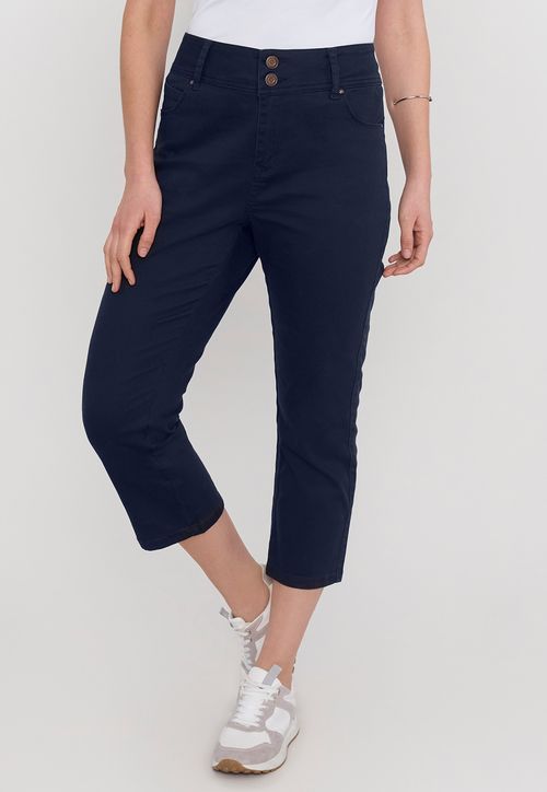 Pantalón Mujer Capri Gabardina Navy