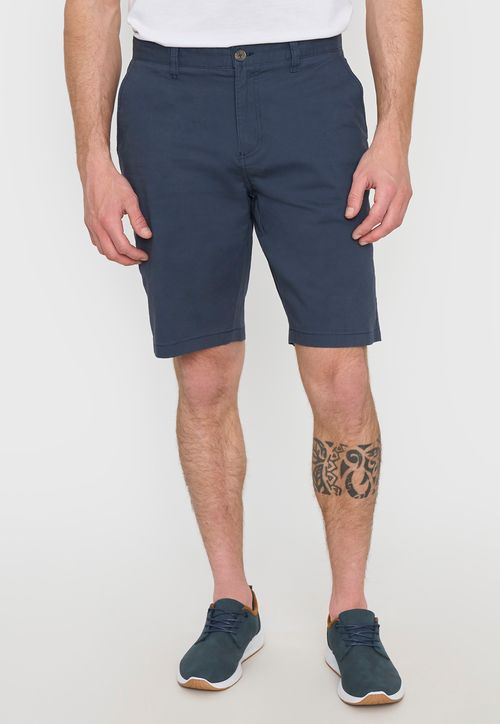 Bermuda Hombre Bolsillo Chino Azul Liso