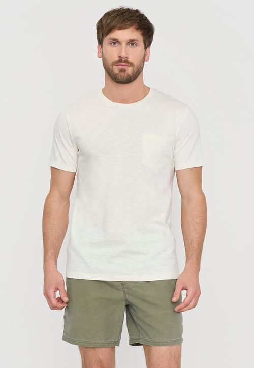 Polera Hombre Slub Pocket Ecru