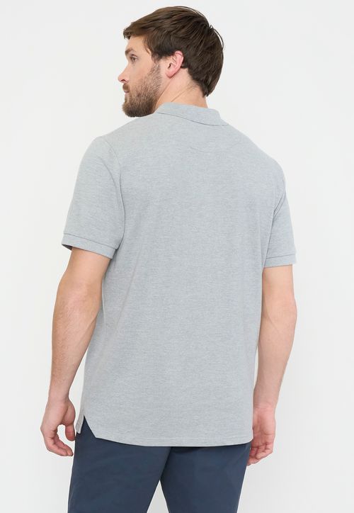 Polera Hombre Lisa Piqué Gris M/C