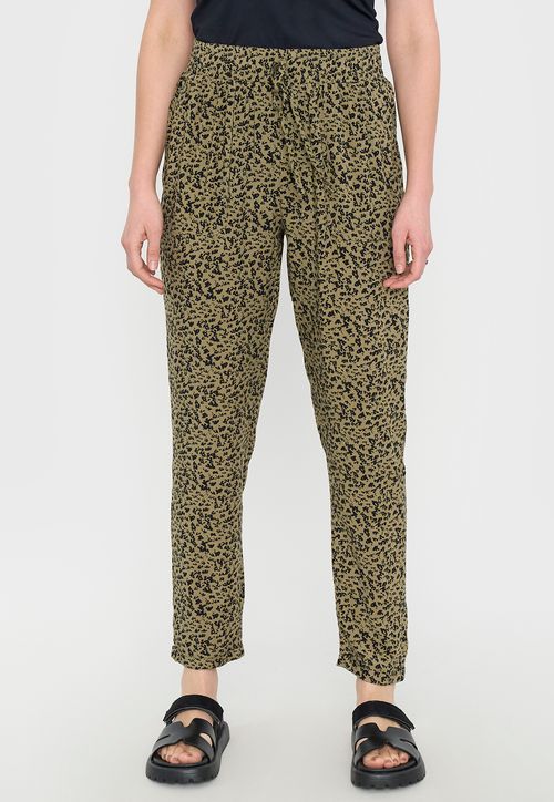 Pantalón Mujer Bombacho Viscosa Verde Print
