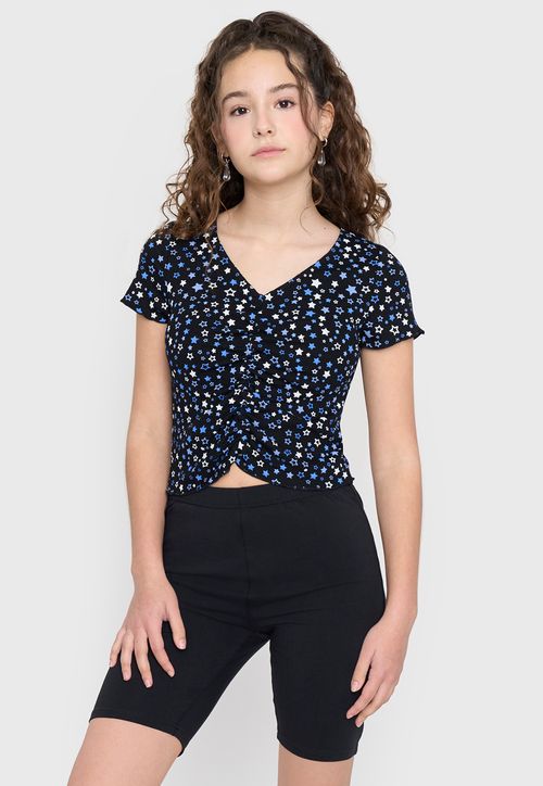 Polera Niña Teen MC Rib Full Navy