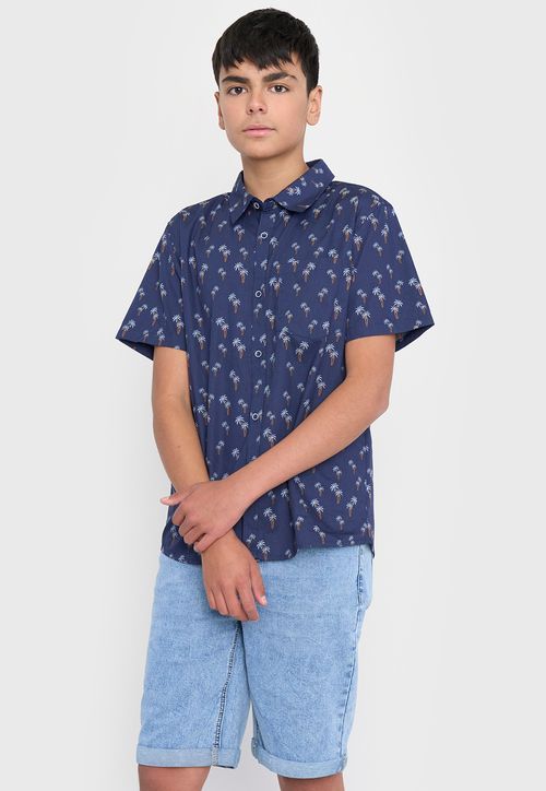 Camisa Niño Teen Fullprint Azul