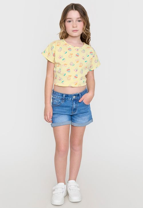 Short Niña Kids Denim Color Azul Medio